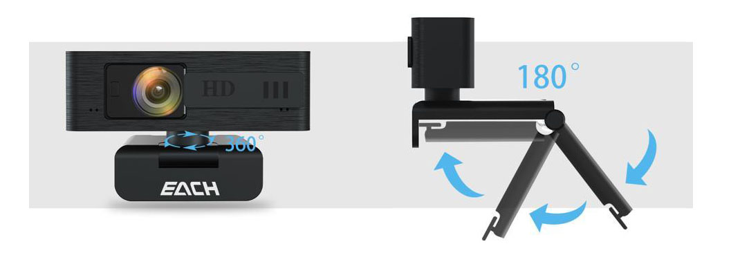 Presentation of 360 degress rotation and 180 degrees base adjustablility.
